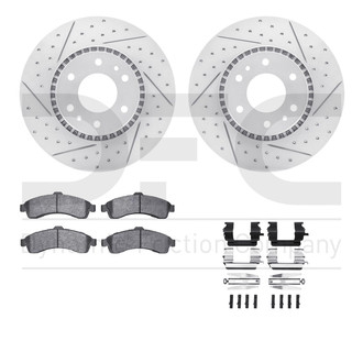 R1 Concepts® - Drilled and Slotted Front Brake Kit with Optimum OE Pads