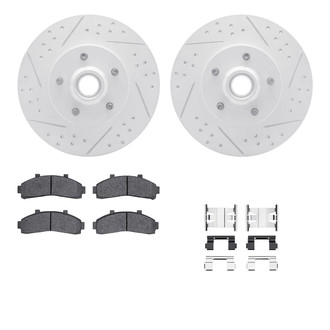 R1 Concepts® - Drilled and Slotted Front Brake Kit with Optimum OE Pads