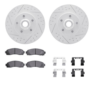 R1 Concepts® - Drilled and Slotted Front Brake Kit with Optimum OE Pads