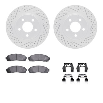 R1 Concepts® - Drilled and Slotted Front Brake Kit with Optimum OE Pads