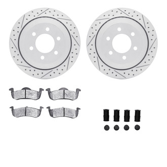 R1 Concepts® - Drilled and Slotted Rear Brake Kit with Optimum OE Pads