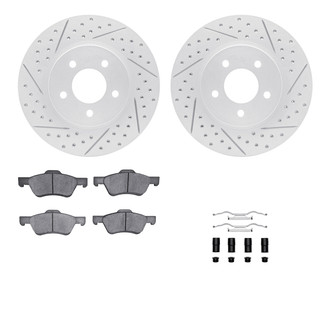 R1 Concepts® - Drilled and Slotted Front Brake Kit with Optimum OE Pads