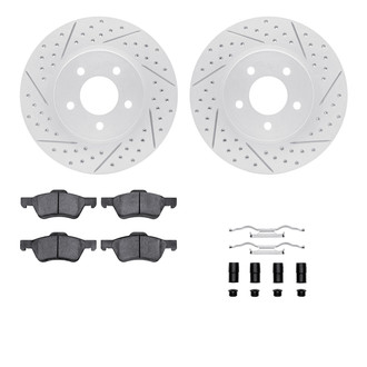 R1 Concepts® - Drilled and Slotted Front Brake Kit with Optimum OE Pads