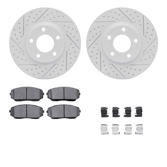 R1 Concepts® - Drilled and Slotted Front Brake Kit with Optimum OE Pads