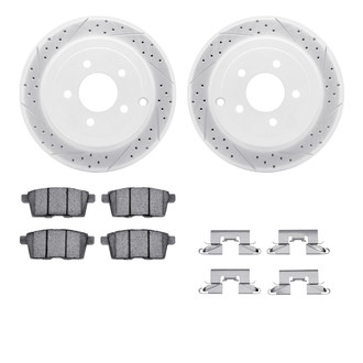 R1 Concepts® - Drilled and Slotted Rear Brake Kit with Optimum OE Pads