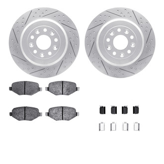 R1 Concepts® - Drilled and Slotted Rear Brake Kit with Optimum OE Pads
