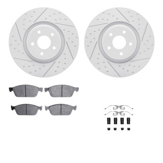 R1 Concepts® - Drilled and Slotted Front Brake Kit with Optimum OE Pads