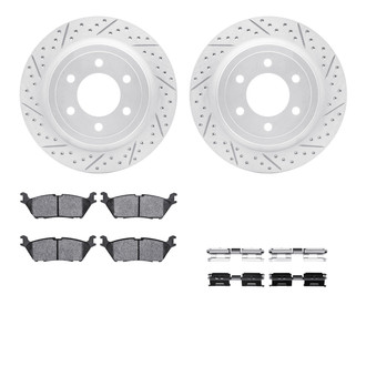 R1 Concepts® - Drilled and Slotted Rear Brake Kit with Optimum OE Pads