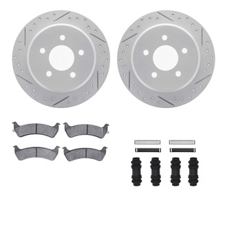 R1 Concepts® - Drilled and Slotted Rear Brake Kit with Optimum OE Pads