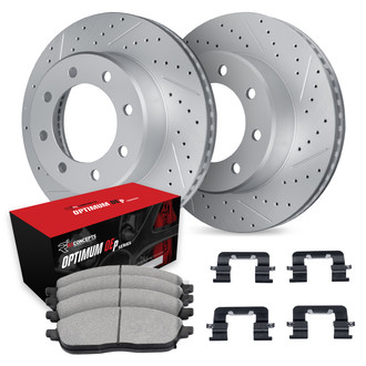 R1 Concepts® - Drilled and Slotted Rear Brake Kit with Optimum OE Pads