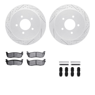 R1 Concepts® - Drilled and Slotted Rear Brake Kit with Optimum OE Pads