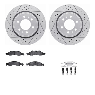 R1 Concepts® - Drilled and Slotted Front Brake Kit with Optimum OE Pads