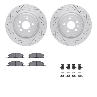 R1 Concepts® - Drilled and Slotted Front Brake Kit with Optimum OE Pads