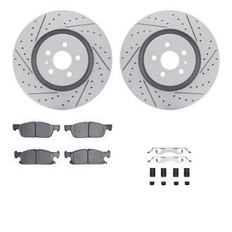 R1 Concepts® - Drilled and Slotted Front Brake Kit with Optimum OE Pads