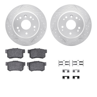 R1 Concepts® - Drilled and Slotted Rear Brake Kit with Optimum OE Pads