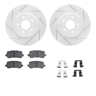 R1 Concepts® - Drilled and Slotted Rear Brake Kit with Optimum OE Pads