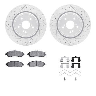 R1 Concepts® - Drilled and Slotted Front Brake Kit with Optimum OE Pads