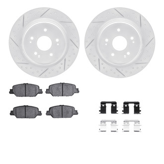 R1 Concepts® - Drilled and Slotted Rear Brake Kit with Optimum OE Pads