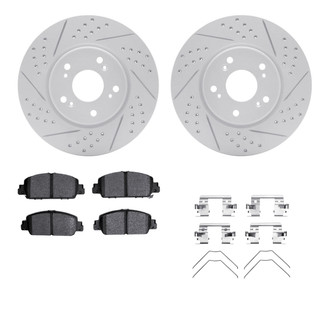 R1 Concepts® - Drilled and Slotted Front Brake Kit with Optimum OE Pads