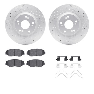 R1 Concepts® - Drilled and Slotted Front Brake Kit with Optimum OE Pads