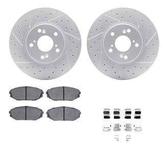 R1 Concepts® - Drilled and Slotted Front Brake Kit with Optimum OE Pads