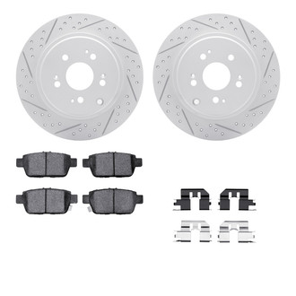 R1 Concepts® - Drilled and Slotted Rear Brake Kit with Optimum OE Pads