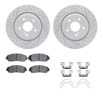 R1 Concepts® - Drilled and Slotted Front Brake Kit with Optimum OE Pads