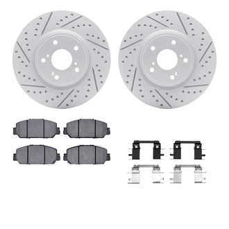 R1 Concepts® - Drilled and Slotted Front Brake Kit with Optimum OE Pads