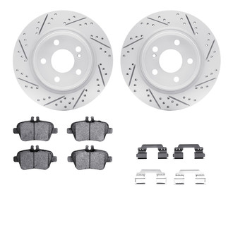 R1 Concepts® - Drilled and Slotted Rear Brake Kit with Optimum OE Pads