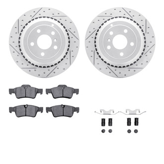 R1 Concepts® - Drilled and Slotted Rear Brake Kit with Optimum OE Pads