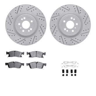 R1 Concepts® - Drilled and Slotted Front Brake Kit with Optimum OE Pads