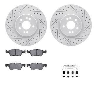 R1 Concepts® - Drilled and Slotted Front Brake Kit with Optimum OE Pads