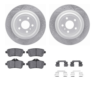 R1 Concepts® - Drilled and Slotted Rear Brake Kit with Optimum OE Pads