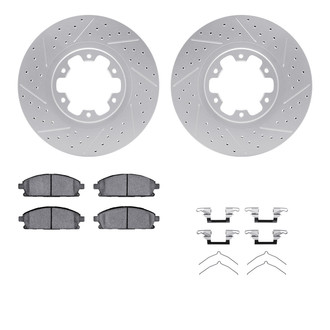 R1 Concepts® - Drilled and Slotted Front Brake Kit with Optimum OE Pads