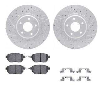 R1 Concepts® - Drilled and Slotted Front Brake Kit with Optimum OE Pads