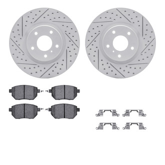 R1 Concepts® - Drilled and Slotted Front Brake Kit with Optimum OE Pads