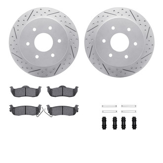 R1 Concepts® - Drilled and Slotted Rear Brake Kit with Optimum OE Pads