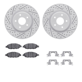 R1 Concepts® - Drilled and Slotted Front Brake Kit with Optimum OE Pads