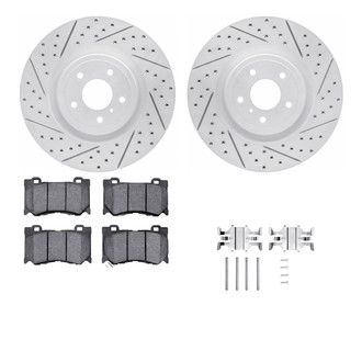 R1 Concepts® - Drilled and Slotted Front Brake Kit with Optimum OE Pads