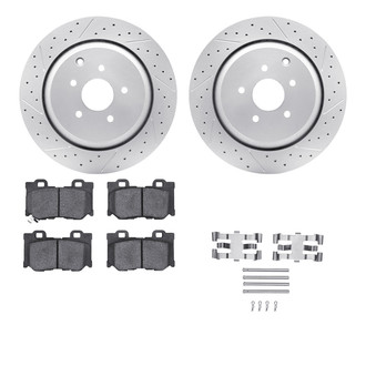 R1 Concepts® - Drilled and Slotted Rear Brake Kit with Optimum OE Pads