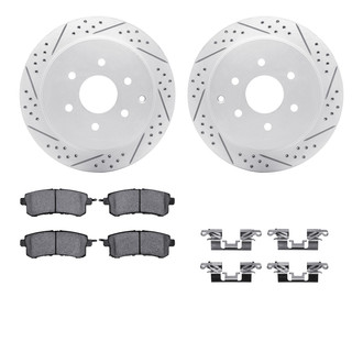 R1 Concepts® - Drilled and Slotted Rear Brake Kit with Optimum OE Pads