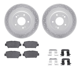 R1 Concepts® - Drilled and Slotted Rear Brake Kit with Optimum OE Pads