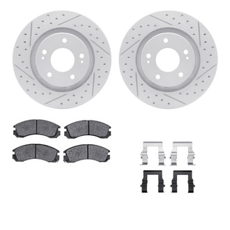 R1 Concepts® - Drilled and Slotted Front Brake Kit with Optimum OE Pads