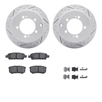 R1 Concepts® - Drilled and Slotted Rear Brake Kit with Optimum OE Pads