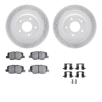 R1 Concepts® - Drilled and Slotted Rear Brake Kit with Optimum OE Pads