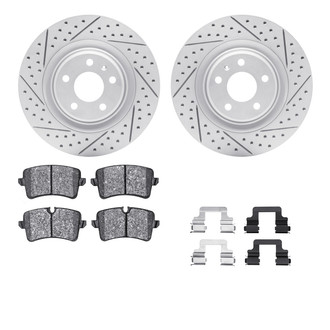 R1 Concepts® WBUH1-73059 - Drilled and Slotted Rear Brake Kit with Optimum OE Pads