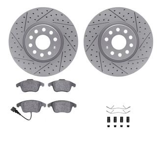R1 Concepts® - Drilled and Slotted Front Brake Kit with Optimum OE Pads