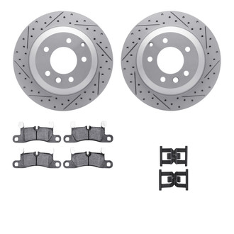 R1 Concepts® - Drilled and Slotted Rear Brake Kit with Optimum OE Pads