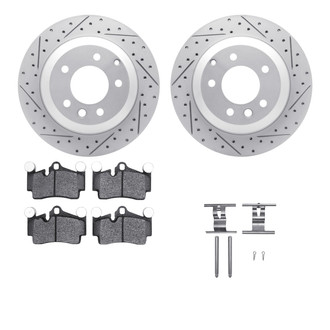 R1 Concepts® - Drilled and Slotted Rear Brake Kit with Optimum OE Pads