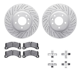 R1 Concepts® - Drilled and Slotted Front Brake Kit with Optimum OE Pads